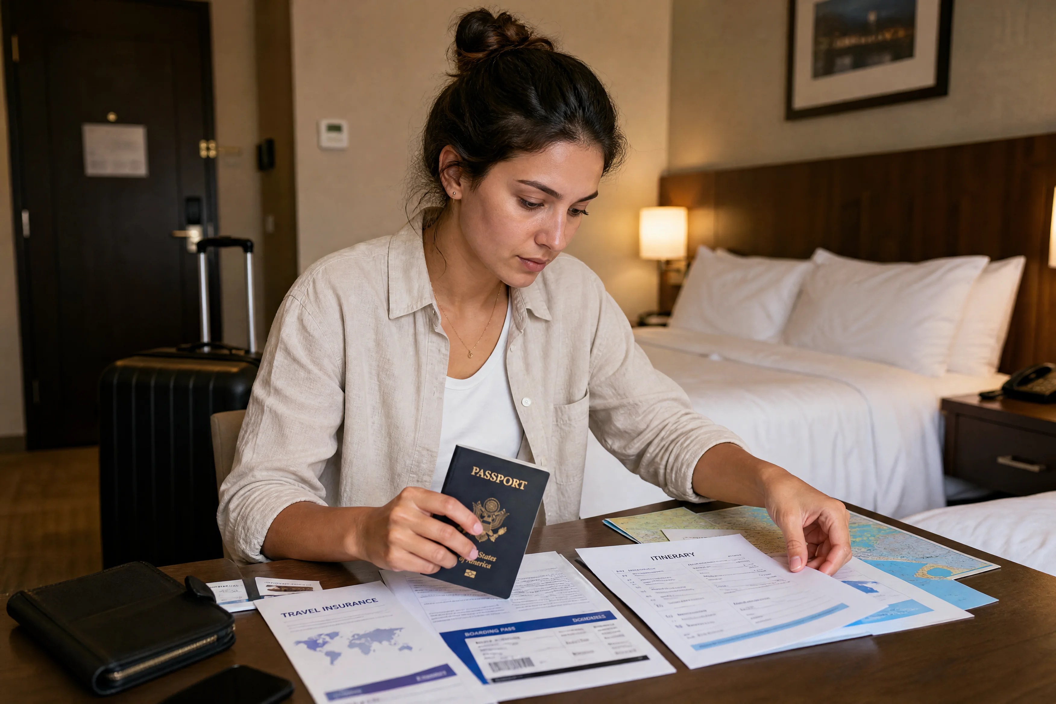 Organized travel document folder