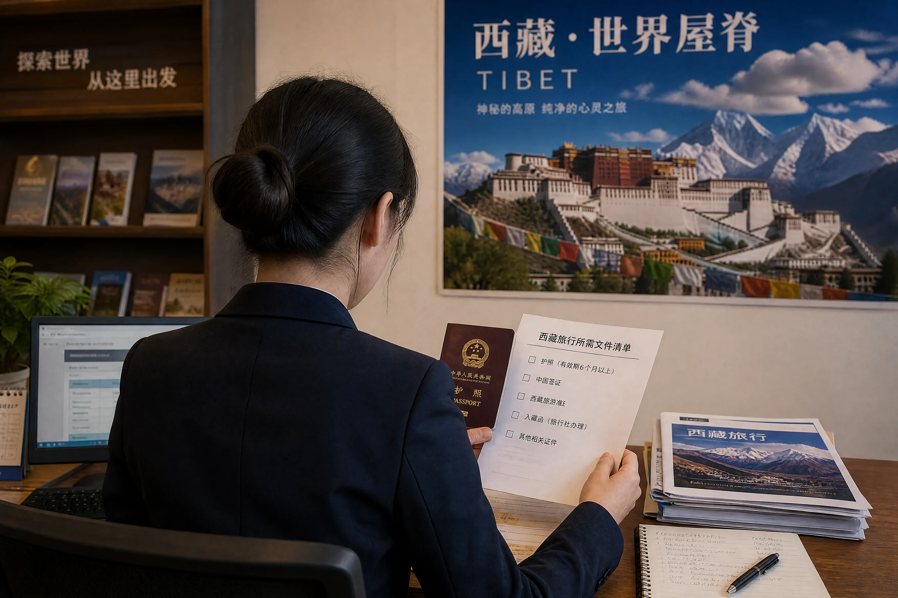 Specialist checking a document file